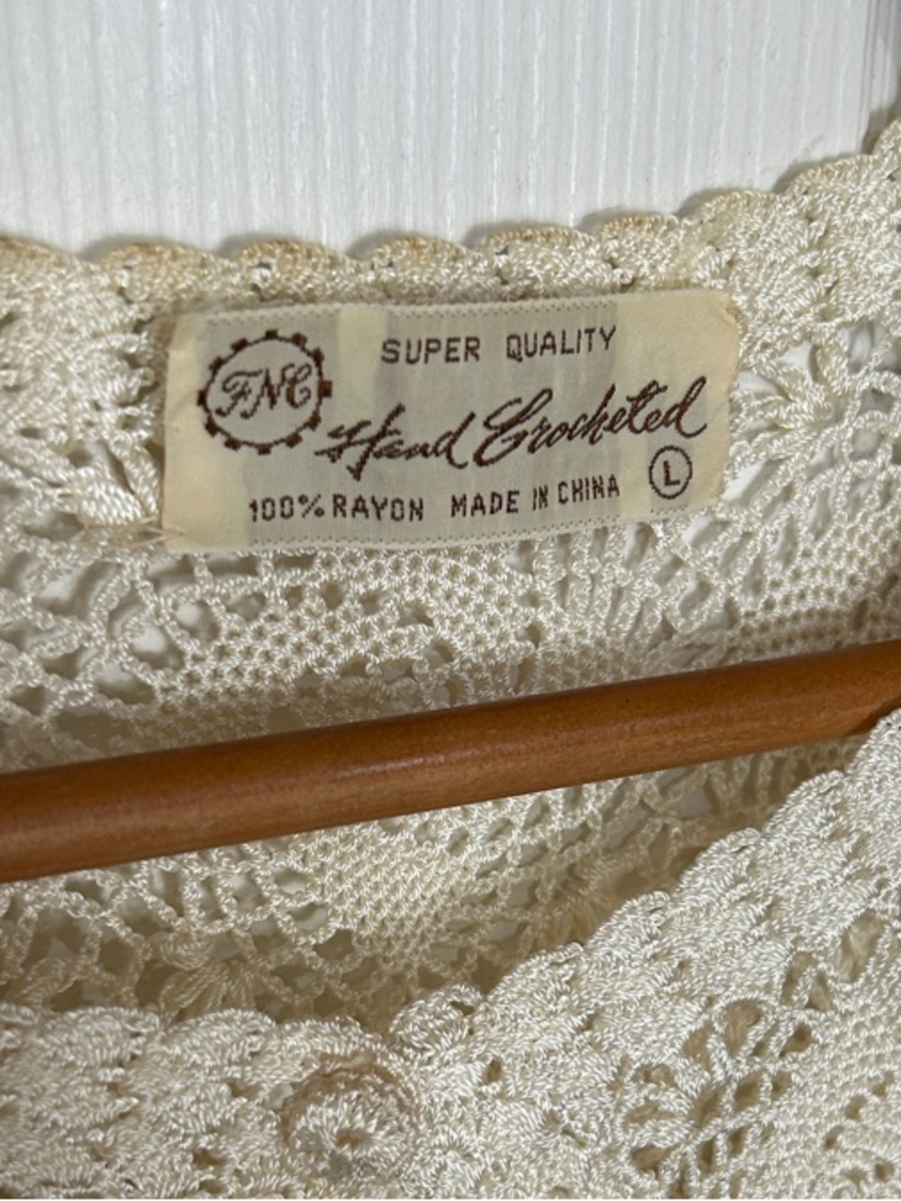 Vintage Hand Crocheted Cream Lace Cardigan Sweater - Picture 2 of 11